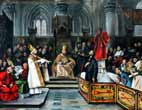 Mistr Jan Hus vznáší protest proti sponzorovi svého procesu